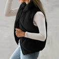 thumbnail image 4 of BJUTIR Coats For Women Pockets Full Zip Long Sleeve Quilted Jacket Short Bubble Vest S Womens Clothing, 4 of 6