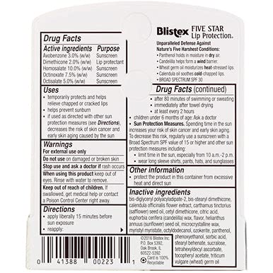 Blistex Five Star Lip Protection Lip Protectant/Sunscreen SPF 30 - 24 Ct