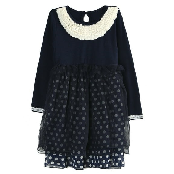 Richie House Girls' Dress with Multilayered Bottom RH1264