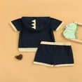 thumbnail image 2 of PENGXIANG Ensemble d'Été Garçon Imprimé Dinosaure Sans Manches Col Hauts Shorts, 2 of 6