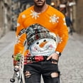thumbnail image 1 of Blusas y camisas de manga larga y cuello redondo para hombre, informales, a la moda, con estampado navideño, cuello redondo, blusas de licra de manga larga para hombre., 1 of 5