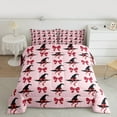 thumbnail image 2 of Manfei Red Witch Hat Bedding Comforter Set for Kid, Kawaii Cartoon Bowknot Twin Comforter Sets, Happy Halloween Reversible Bedding Set, Lightweight Room Decor, 2-Piece, 2 of 8