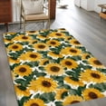 thumbnail image 2 of Sunflower Area Rugs 4'x6', Washable Small Throw Rugs for Office Bathroom, Vintage Spring Floral Botanical Yellow Green Indoor Outdoor Rug Non-Slip Low Pile Carpet Runner Reversible Floor Mats, 2 of 8