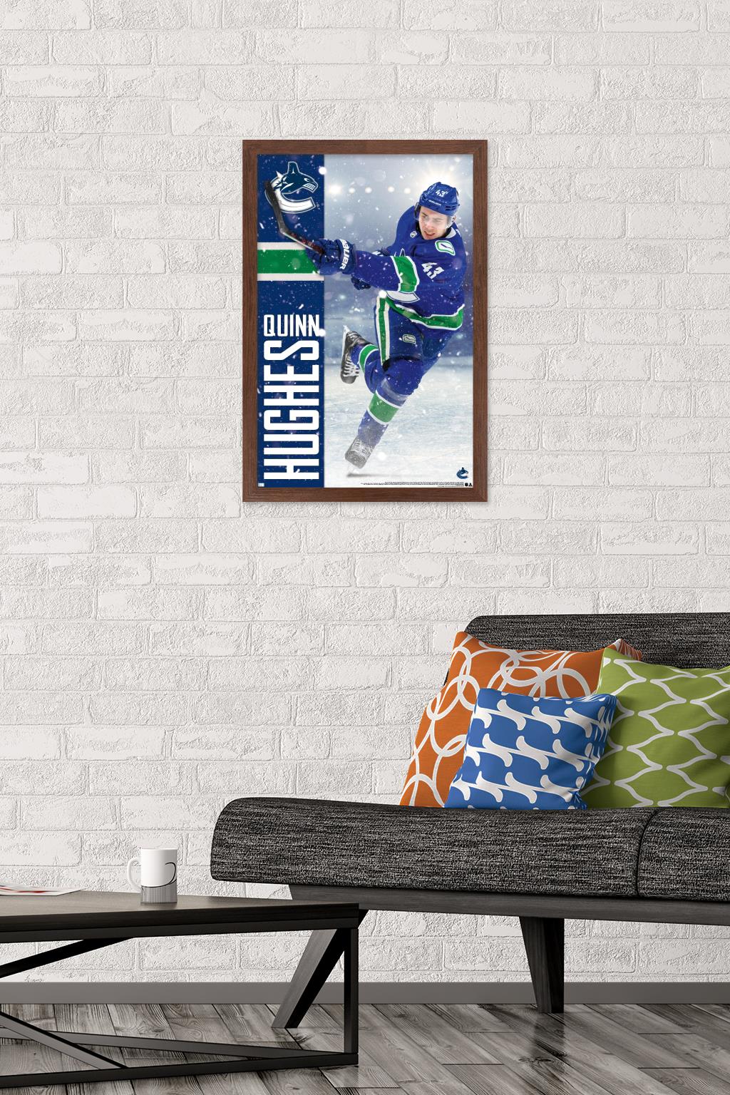 NHL Vancouver Canucks - Quinn Hughes 20 Wall Poster, 14.725" x 22.375", Framed - image 2 of 5
