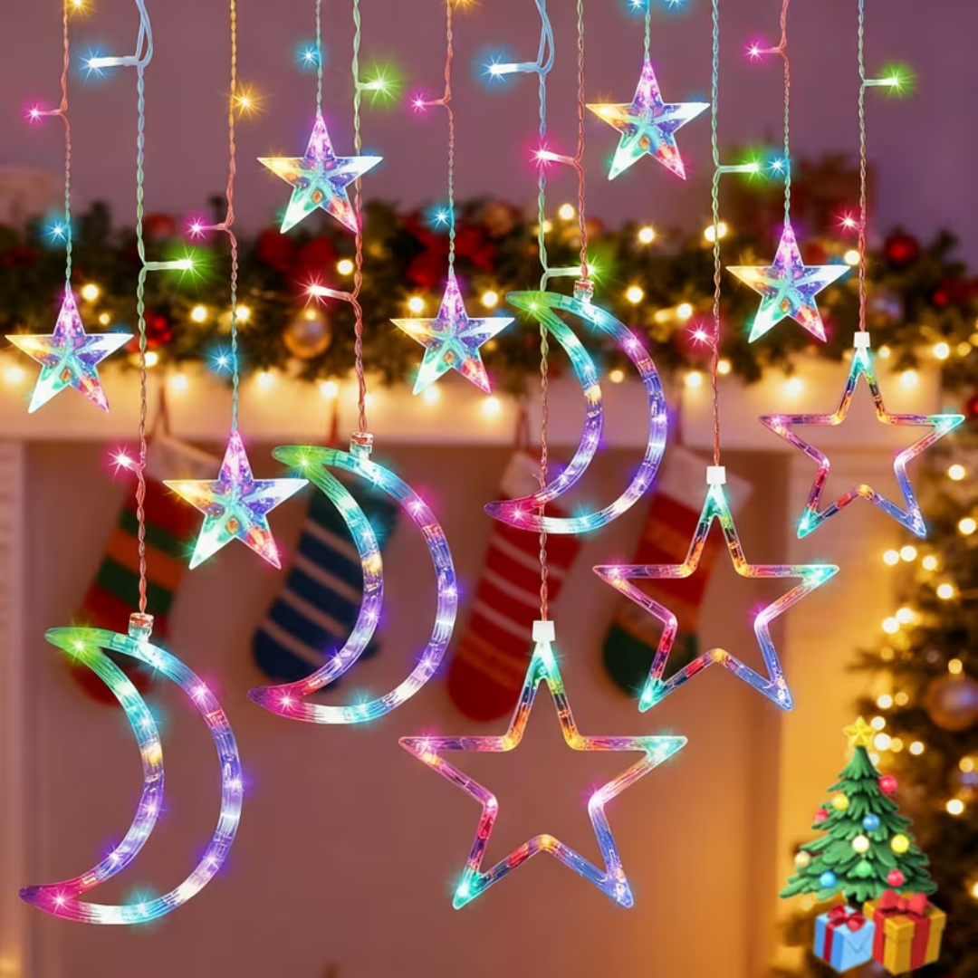 Multicolor Curtain Lights With 148 Led Solar Curtain Lights (Usb Charging Type) Including 8 Lighting Modes Timer Suitable For Gardens, Terraces, Pergolas, Porches, Windows, Backyard Tents