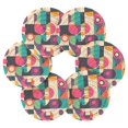 thumbnail image 7 of Yayeee 6 PCS Drink Coasters with Holder Set Woven Absorbent Round Tabletop Hot Pad, Pink Geometric, 7 of 7