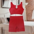thumbnail image 4 of 2pcs Set Yoga Bra Shorts Nylon Women Crop Top Legging (L U Shape Wine Red) Ehuebsd Para Estrenar, 4 of 6