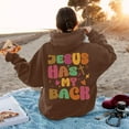 thumbnail image 7 of Jesus Has My Back Hoodie for Women Christian Sweatshirt Long Sleeve Jesus Loves You Hoodie Bible Verse Shirts Oversized Religious Sayings Pullover Hoodies Brown XXL, 7 of 7