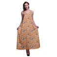 thumbnail image 1 of Bimba Robe Longue Décontractée en Rayonne Florale pour Femmes Bretelles Spaghetti Maxi Robe d'Été-TG, 1 of 4
