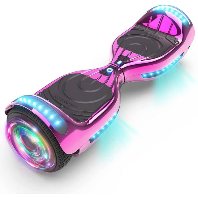 Hoverboard pour Ados et Adultes (Système hoverstar 2.0), Couleur Chrome et Design Coloré Hooverboard Haut-Parleur Bluetooth Huverboard avec Lumière LED Roues Clignotantes Trottinette Électrique Auto-Équilibrée Certifiée