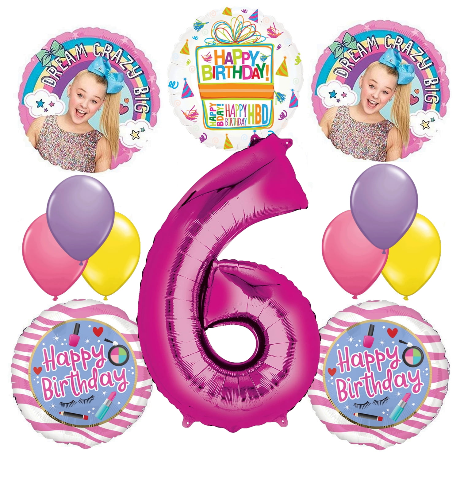 JoJo Siwa Party Supplies Dream Crazy Big 6th Birthday Balloon Bouquet