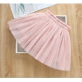 thumbnail image 4 of GigrtiJin Toddler Girls Kids Skirt Sparkly Mesh Lace Elastic Waisted Pleated Skirt with Bow Cute Versatile Puffy Skirt, 4 of 4