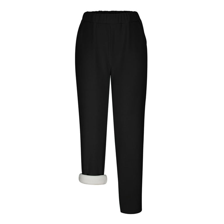 Sherpa Fleece Lined Sweatpants for Women Fuzzy Plush Padded Pants Winter Thicken Shaggy Jogger Trousers Thermal Pants Walmart