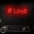thumbnail image 2 of C-CRAFT Love Hashtag Neon Led Light Up 18 inch for Valentine Wedding Bedroom Decor, 2 of 5