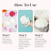 SPONGELLÉ Pedi Buffer with Built-In Cleanser, Exfoliating Soap Sponge, French Lavender
