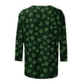 thumbnail image 5 of Gamivast Womens St Patricks Day T Shirts Cute Shamrock Clover Graphic Blouses Comfy 3/4 Sleeve Crewneck Holiday Pullover Vacation Outfits S-5Xl, 5 of 5