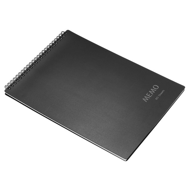 Unique Bargains A4 Top Spiral Graph Notebook 80 Sheets Grid Paper Hardcover Memo Pad, Black