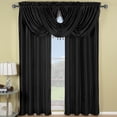 thumbnail image 1 of Single Soho Faux Silk Waterfall Window Valance- Black - 57x37, 1 of 2