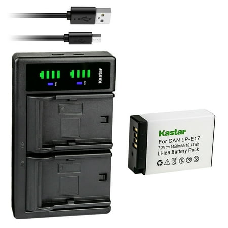Kastar 1-Pack Battery and LTD2 USB Charger Replacement for Canon LP-E17 LPE17 9967B02 Battery Canon EOS RP EOS R10 Mirrorless Digital Camera KISS X8i KISS X9i Rebel SL2 Camera