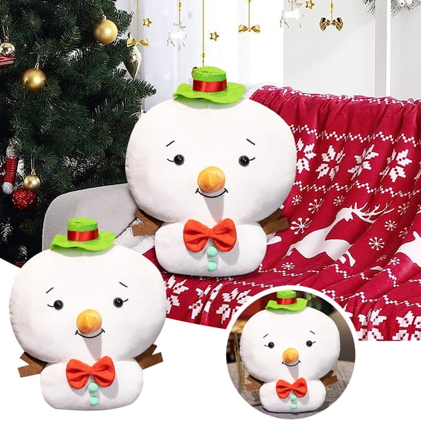 Xihbxyly Almohada Navideña de Peluche Suave con Diseño de Sonrisa Bordada a Mano, Ideal para Decorar Habitaciones, Regalos Navideños, Dormitorio, Sala de Estar, Oficina, 30 X 30 Cm.