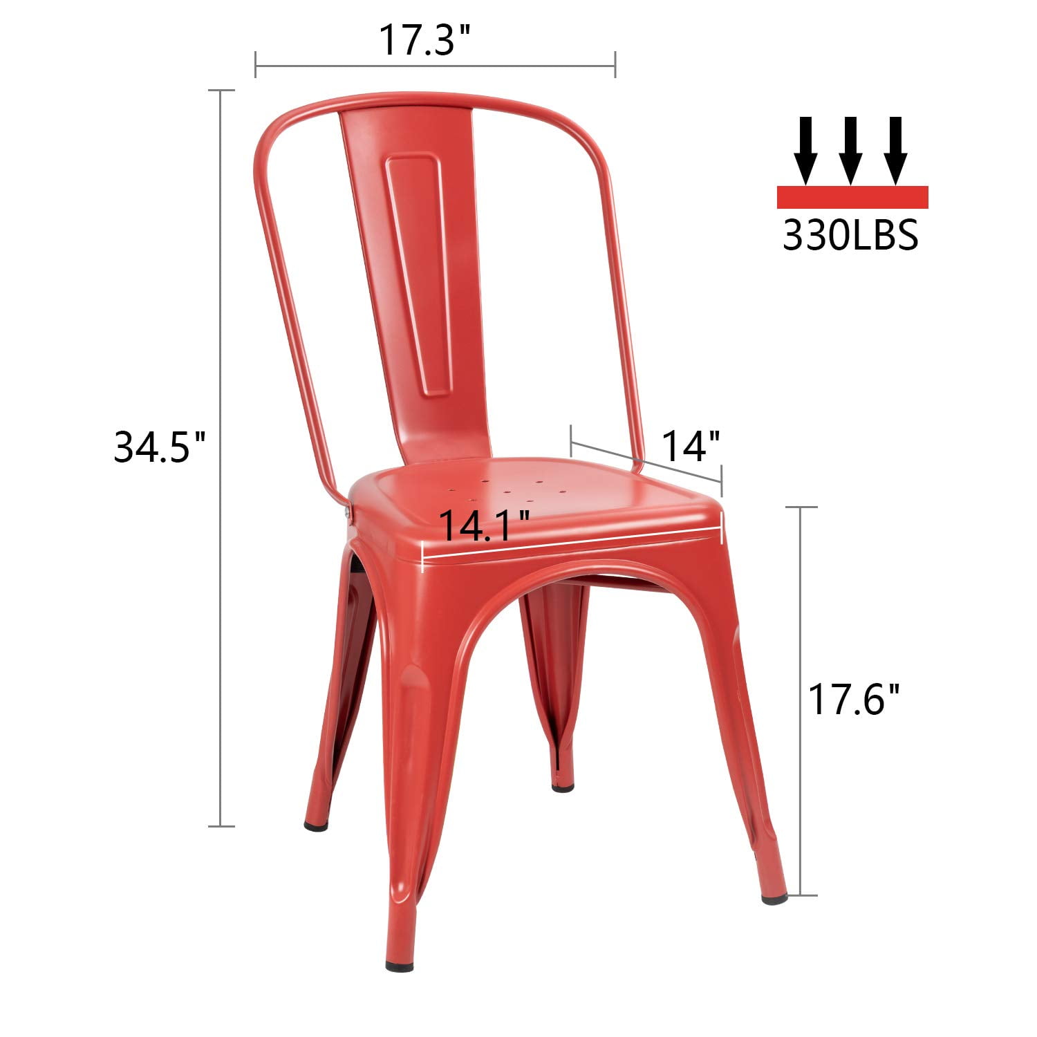 Set of 4 Lacoo Distressed Style Stackable Kitchen Dining Bistro Cafe Metal Chairs,Multi Color