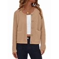thumbnail image 2 of Women Knit Cardigan Sweaters Fall Fashion Long Sleeve Button Down Trendy Casual Jacket Winter Clothes Khaki XL, 2 of 9
