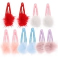 thumbnail image 1 of 10Pcs Plush Ball Hair Clips Girls Side Hairpins Bang Clips Adorable Headdress, 1 of 8