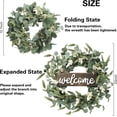 thumbnail image 7 of 20" Artificial Eucalyptus Wreath with Welcome Sign for Front Door, Porch, Window, Patio, Garden Decor (Style 2), 7 of 7
