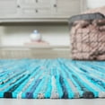 thumbnail image 4 of SAFAVIEH Rag Skylar Striped Cotton Area Rug, Turquoise/Multi, 6' x 6' Square, 4 of 8