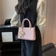 thumbnail image 4 of Bolso de mujer Bolso de mano retro de moda para mujer Bolso de mano tejido con textura Bolso cuadrado pequeño Bolso bandolera, 4 of 6
