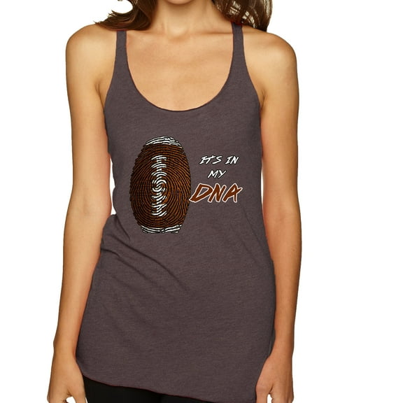 Wild Bobby Football Fingerprint It's in My DNA Sports Women Tri-Blend Racerback Tank Top