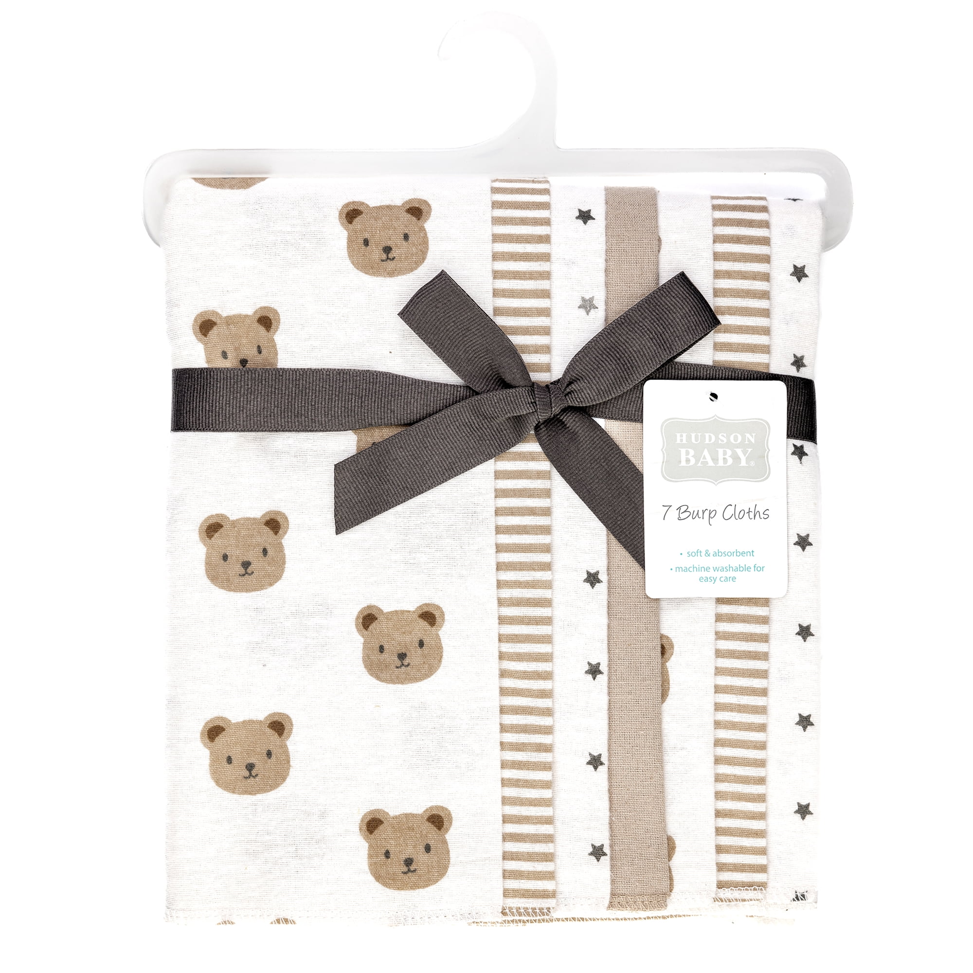 Hudson Baby Unisex Baby Cotton Poly Flannel Burp Cloths, Cozy Cutie, One Size