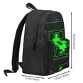 thumbnail image 2 of Lsque Geometry Dash Pattern Adult Backpack – Durable & Lightweight PU Canvas Storage Bag , 15” Laptop Compartment, and Multiple Pockets, 2 of 7