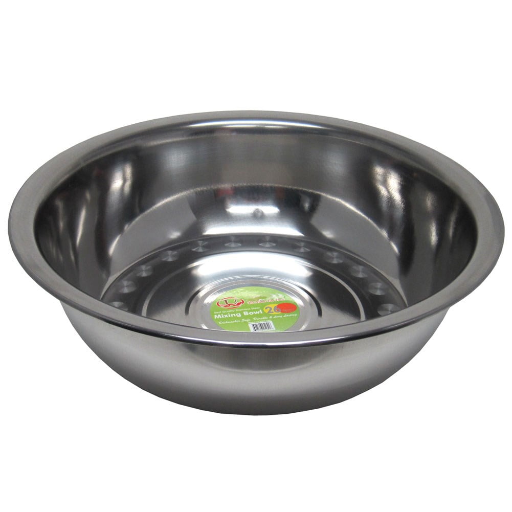 Stainless Steel Mixing Bowl - 18/8 Stainless Steel, Extra Wide Lip,  Weighted Design, Flat Bottom with High Sides, Dishwasher Safe