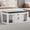 White, variant on Faceket 47.2" Dog Crate Furniture, 2-Door Lockable Wooden Kennel with Cushion, White End of Bed Bench Ottoman for Medium Dogs