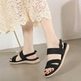 thumbnail image 3 of Leozcaa Wedge Sandals for Women Dressy Summer Low Heel Open Toe Back Hook and Loop Closure Platfoem, 3 of 6