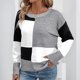 thumbnail image 4 of Heisall Womens Sweaters Color Block Long Sleeve Round Neck Pullover Spring Autumn 2025 New Arrival Fashion Casual Tops, 4 of 9