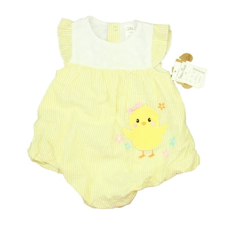 

Pre-owned Baby Essentials Girls Yellow | White Romper size: 12 Months