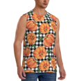 thumbnail image 2 of Pofeuu Autumn Pumpkins Gingham Print Men's Muscle T-Shirt, Sleeveless, Muscle Tank, Classic Muscle Tee Top For Men Casual Sleeveless Muscle T-Shirt Trendy Clothes-Small, 2 of 7