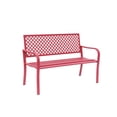 thumbnail image 2 of Fiery Red Retreat- All-Steel Garden Bench for Outdoor Comfort, 2 of 5
