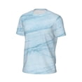 thumbnail image 5 of Rocae Light Blue Marble for Men's Mesh Quick-Dry Short Sleeve Workout T-Shirt,Mens Crew Neck Tee Lightweight Soft Classic T Shirts XX-Large, 5 of 9