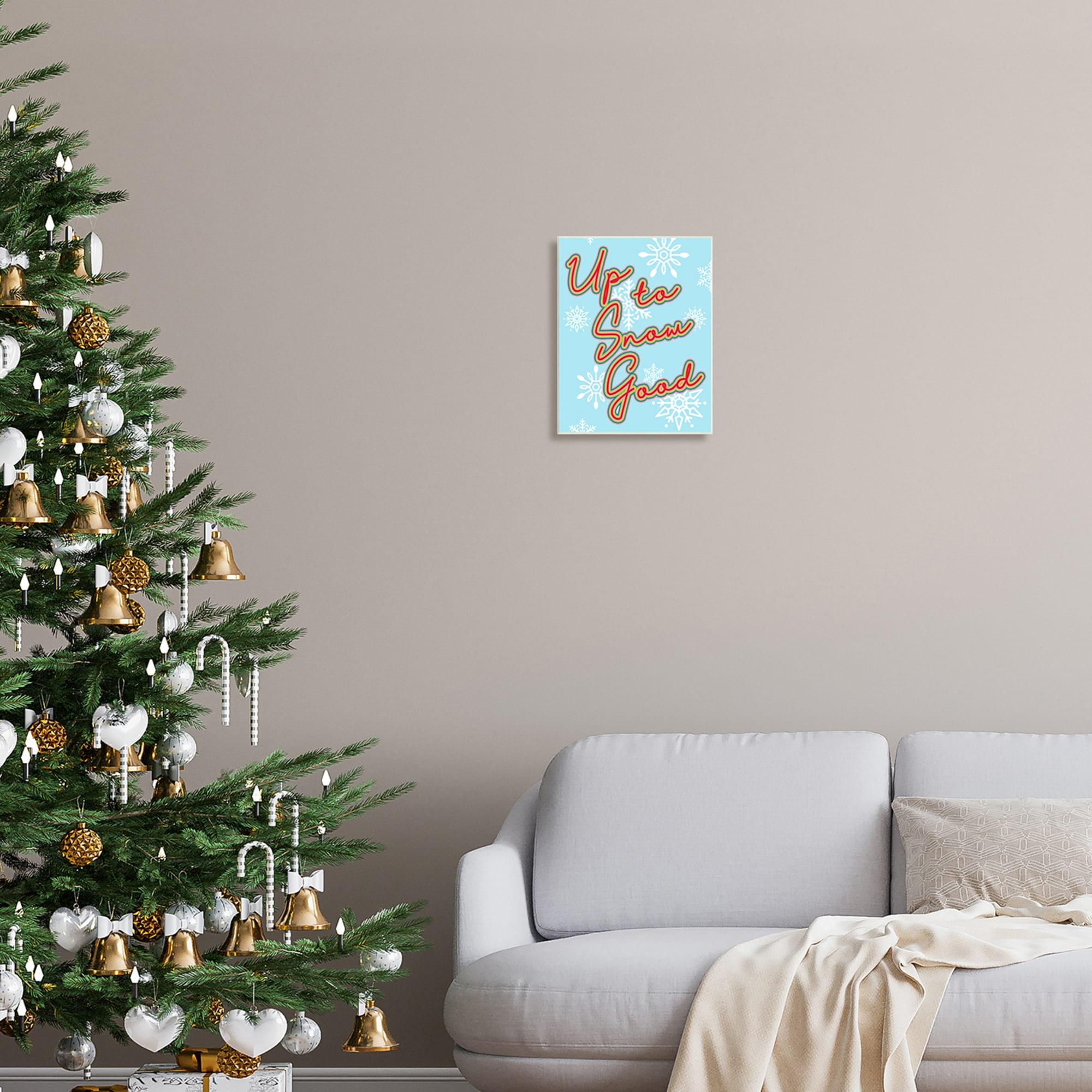 Up To Snow Good Witty Saying Snowflake Pattern Holiday Graphic Art Unframed Art Print Wall Art