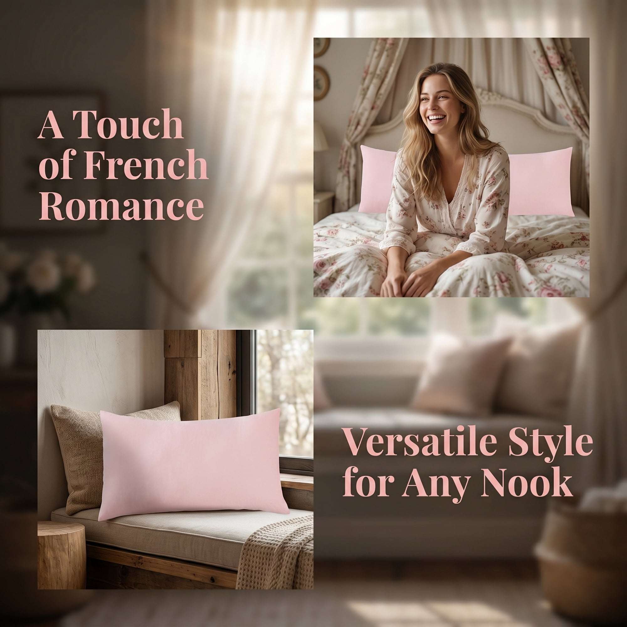 Unique Bargains Smooth and Cool Envelope-style Closure Durable Bedding Pillowcases Pink