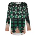 thumbnail image 4 of Tops for Women Long Sleeve Round Neck Christmas Printed Pullover Loose Blouse Casual Printed Shirts Tops,Womens Blouse Multicolor XXXL, 4 of 5
