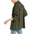 thumbnail image 6 of Scyoekwg Fashion Coats for Women Roll Up Turn-Down Cardigan Pockets Jackets Outwear Loose Casual Long Sleeve Solid Color Lightweight Coats (Army Green,XL), 6 of 8
