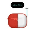 thumbnail image 5 of Dteck Case for AirPods Pro Case with Metal Keychain, Water-Resistant Lichee Pattern AirPods 3 Case [Front LED Visible] Silicone Shockproof Cover Support AirPods Pro Case Wireless Charging, Red, 5 of 9