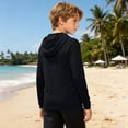 thumbnail image 4 of Hooded Rash Guard Fishing Shirt for Boys Girls, UPF 50+ Kids Long Sleeve Sun Hoodie, Youth UV Protection Beach Swim Shirts with Thumb Hole, 4 of 8