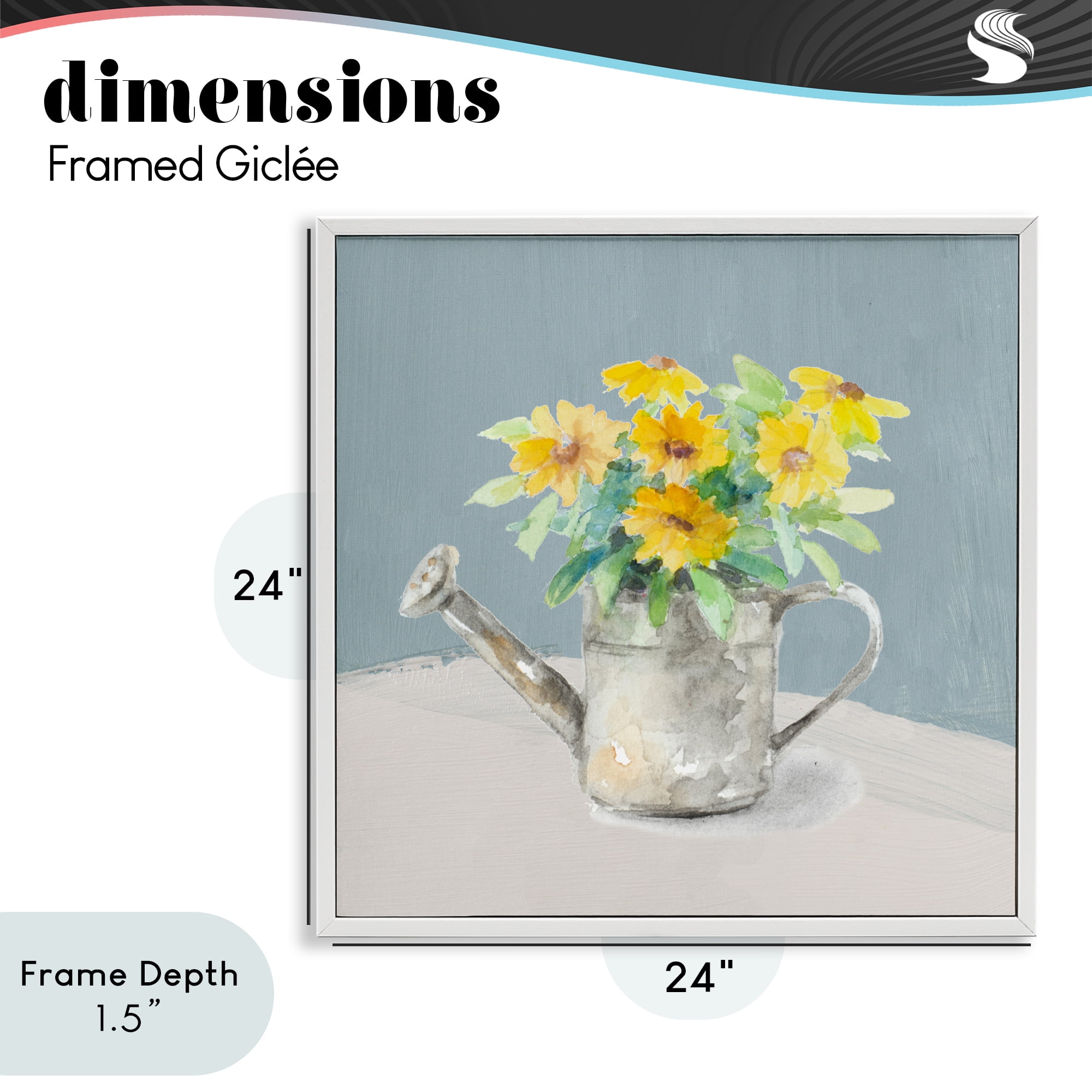 Stupell Industries Daisies in Watering Can White Framed Giclee Art, design by Lanie Loreth