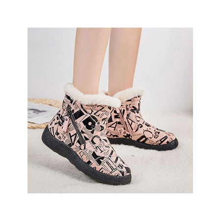 

Crocowalk Women Winter Warm Snow Boots Comfortable Faux Fur Lined Outdoor Snow Shoes Waterproof Hiking Boots