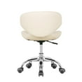thumbnail image 5 of Madison and Park Set of 2 Hugo Short Stool Adjustable 13" to 15" Low Rolling Chair with Backrest, White - N/A, 5 of 7